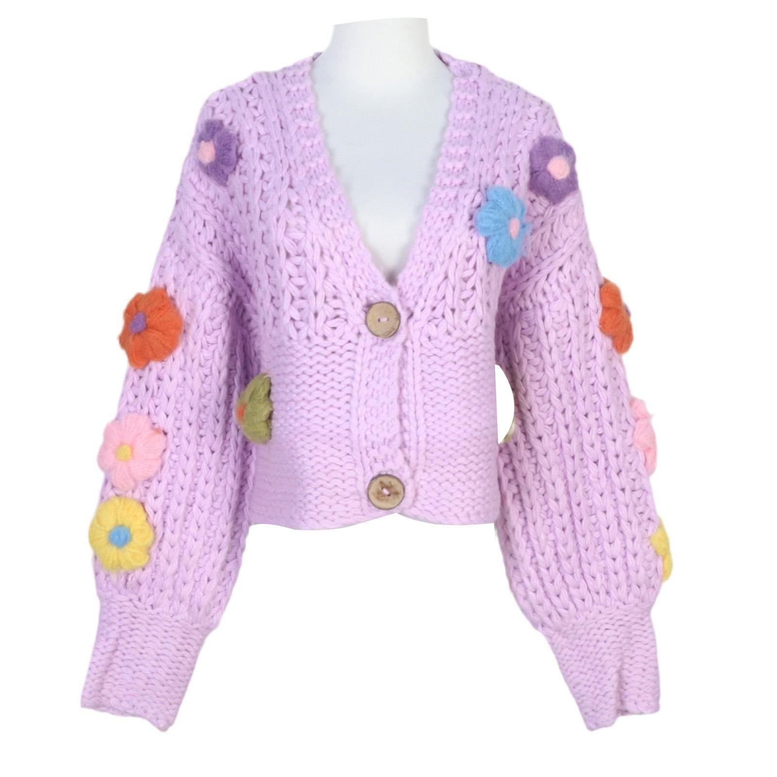 European-American Autumn/Winter V-Neck Floral Sweater: Long-Sleeved, Loose, Short Knitted Cardigan for Women Large
European-American Autumn/Winter V-Neck Floral Sweater: Long-Sleeved, Loose, Short Knitted Cardigan for Women Large