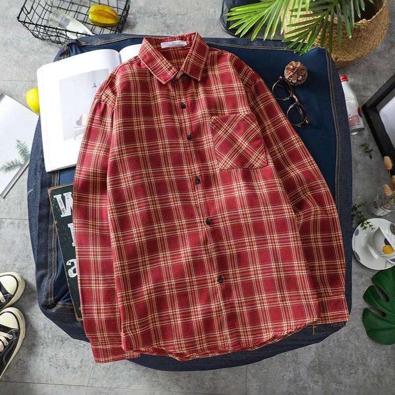 Retro Plaid Women s Long Sleeve Korean-Style Loose Casual Shirt for Spring, Summer, and Autumn M
Retro Plaid Women s Long Sleeve Korean-Style Loose Casual Shirt for Spring, Summer, and Autumn M