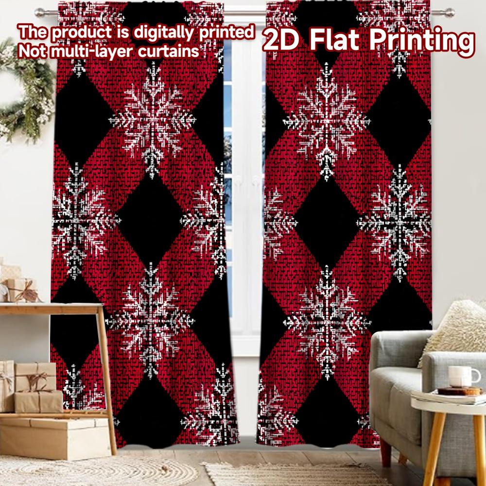 2pcs, 2D FLAT PRINTING Curtains (Without Rod) Plaid Snowflakes Digital printing on holiday curtains Yarn Curtains All Seasons 52.50 × 116.00 cm 2 pcs
2pcs, 2D FLAT PRINTING Curtains (Without Rod) Plaid Snowflakes Digital printing on holiday curtains Yarn Curtains All Seasons 52.50 × 116.00 cm 2 pcs