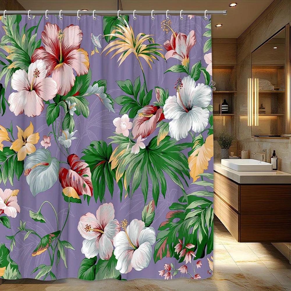 1Pc Extra Large Hibiscus Floral Shower Curtain - Tropical Bathroom Decor With Pink, Red, White, Yellow Flowers On Lavender Backg W60H190(CM)-1 Pcs
1Pc Extra Large Hibiscus Floral Shower Curtain - Tropical Bathroom Decor With Pink, Red, White, Yellow Flowers On Lavender Backg W60H190(CM)-1 Pcs