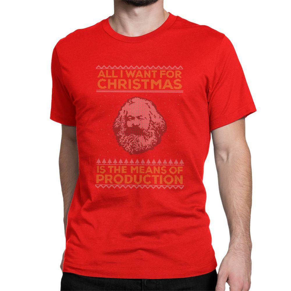 Men T Shirt Karl Marx Ugly Sweater TShirts All I Want for Christmas is The Means of Production Communism Clothes Socialism Tees S
Men T Shirt Karl Marx Ugly Sweater TShirts All I Want for Christmas is The Means of Production Communism Clothes Socialism Tees S