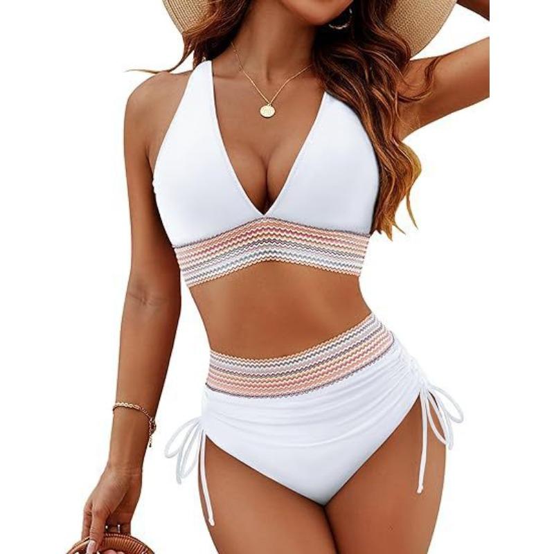 Split swimsuit female sexy solid color V-neck tight halter high waist bikini swimsuit female XXL білий
Split swimsuit female sexy solid color V-neck tight halter high waist bikini swimsuit female XXL білий