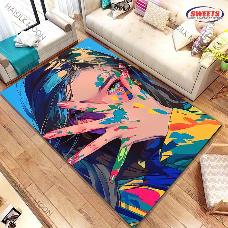 Color Ink Covered Girl Art Carpet Rug for Bedroom Decor Playroom Living Room Sofa Office Area Mat, Modern Fashion Style Carpet 40x60cm
Color Ink Covered Girl Art Carpet Rug for Bedroom Decor Playroom Living Room Sofa Office Area Mat, Modern Fashion Style Carpet 40x60cm