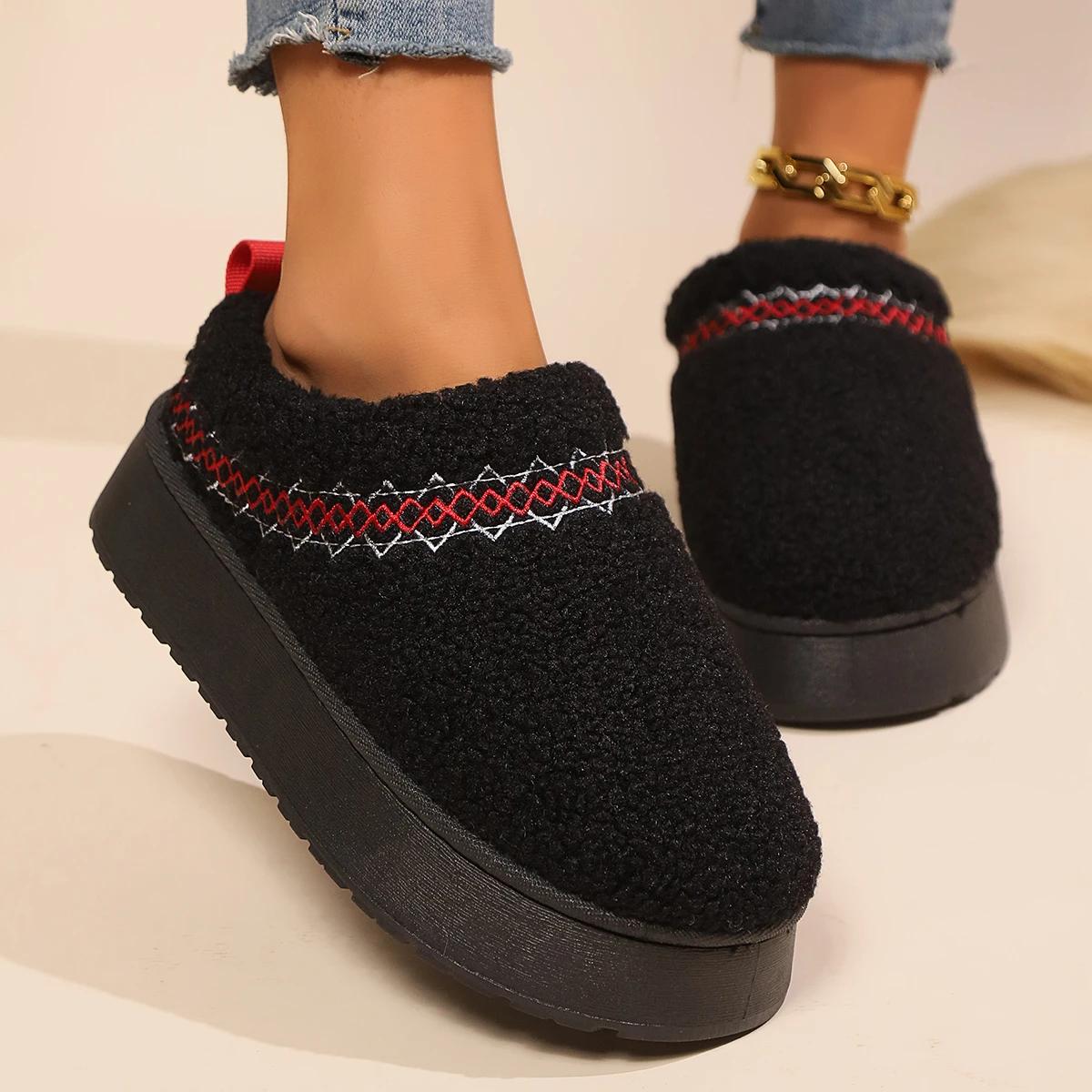 Зимние женские короткие плюшевые теплые зимние сапоги модные замшевые женские повседневные короткие сапоги с коротким носком и толстой подошвой 42