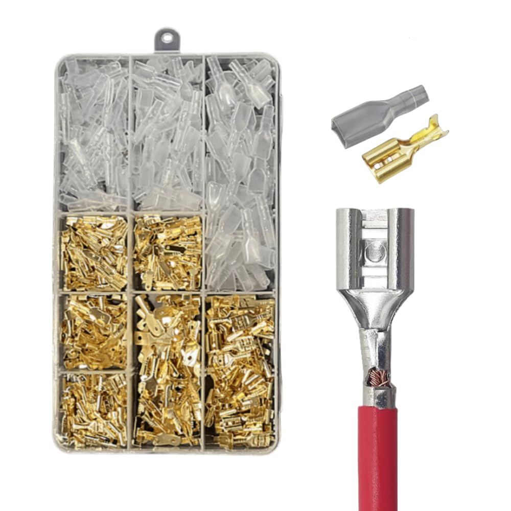 Flat Terminals, 360 Piece Set, 0.11 inch (2.8 mm), 0.19 inch (4.8 mm), 0.25 золотий
Flat Terminals, 360 Piece Set, 0.11 inch (2.8 mm), 0.19 inch (4.8 mm), 0.25 золотий