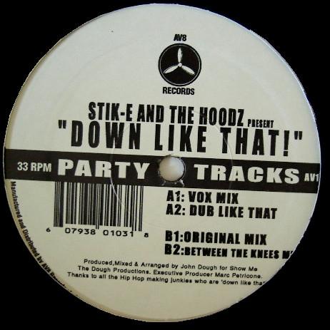 12-дюймовая пластинка STIK-E & THE HOODZ - Down Like That AV103 AV8 Records США Рэп и хип-хоп/R&B Б/у
12-дюймовая пластинка STIK-E & THE HOODZ - Down Like That AV103 AV8 Records США Рэп и хип-хоп/R&B Б/у