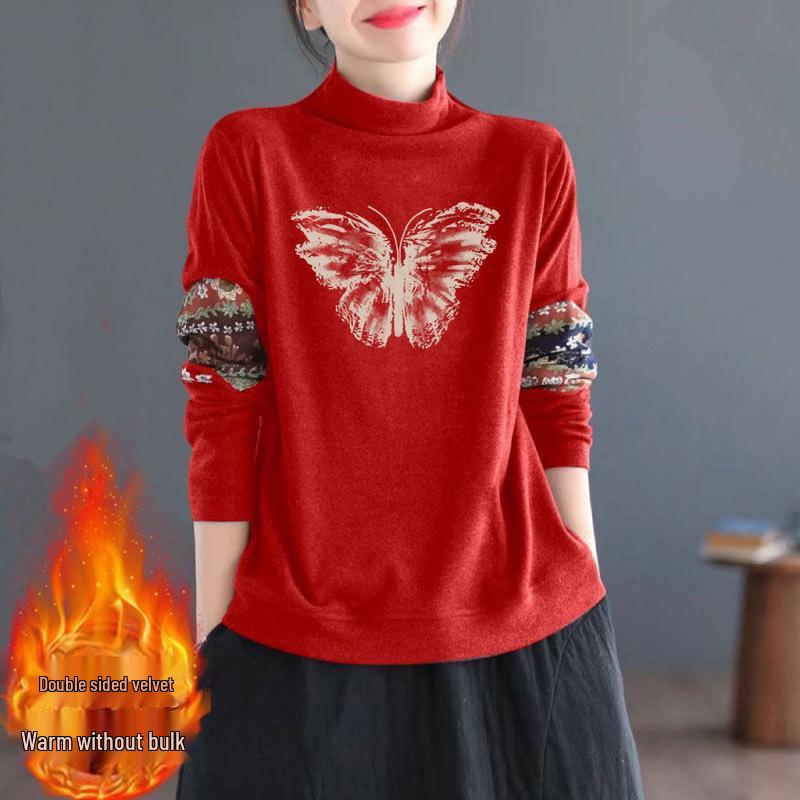 Luxurious Double-Sided Velvet Long-Sleeve Retro Print Top with Semi-High Collar M (85-100 jin)
Luxurious Double-Sided Velvet Long-Sleeve Retro Print Top with Semi-High Collar M (85-100 jin)