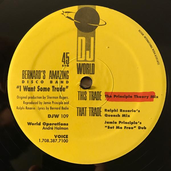 12-дюймовая пластинка BERNARD S AMAZING DISCO BAND - I Want Some Trade DJW109 D.J. World Reco 1992 США Танцевальная и Электронная Б/У
12-дюймовая пластинка BERNARD S AMAZING DISCO BAND - I Want Some Trade DJW109 D.J. World Reco 1992 США Танцевальная и Электронная Б/У