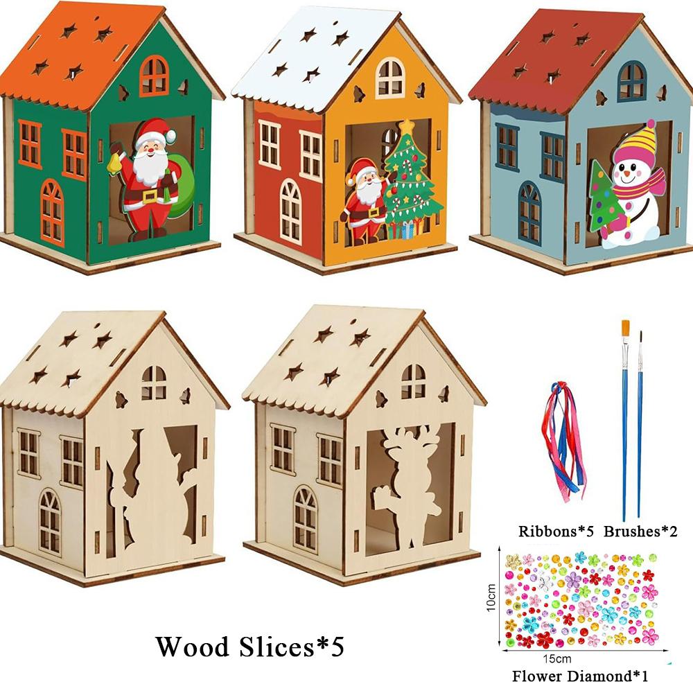 5Sets Wooden Christmas House Craft Kit DIY Paint & Build 3D Christmas House Kit for Kids Christmas Houses Xmas Party Decoration
5Sets Wooden Christmas House Craft Kit DIY Paint & Build 3D Christmas House Kit for Kids Christmas Houses Xmas Party Decoration