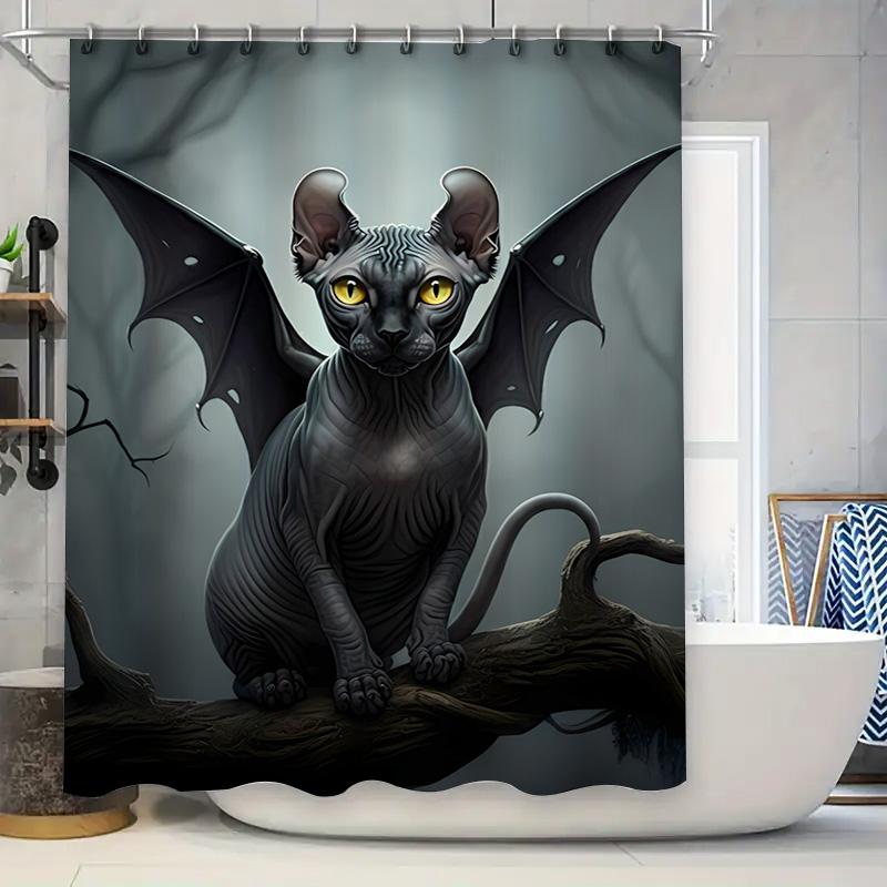 Cat With Dragon Wings Shower Curtain Modern Black Cat Print Bathroom Decor Wall Hangings Waterproof Fabric 72X84 (Product May Va W60H190(CM)-1 Pcs
Cat With Dragon Wings Shower Curtain Modern Black Cat Print Bathroom Decor Wall Hangings Waterproof Fabric 72X84 (Product May Va W60H190(CM)-1 Pcs