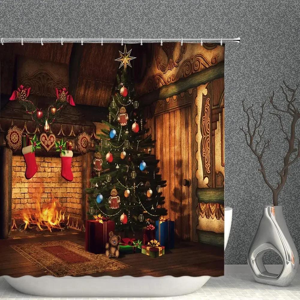 Colorful Christmas Shower Curtain Santa Claus Toy Shop, Merry Pirate Ship Home Decor W60H190(CM)-1 Pcs
Colorful Christmas Shower Curtain Santa Claus Toy Shop, Merry Pirate Ship Home Decor W60H190(CM)-1 Pcs