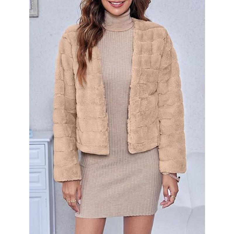 Women s Faux Fur Cropped Jacket Textured Open Front Coat Warm Winter Outerwear XL дубильна кора
Women s Faux Fur Cropped Jacket Textured Open Front Coat Warm Winter Outerwear XL дубильна кора