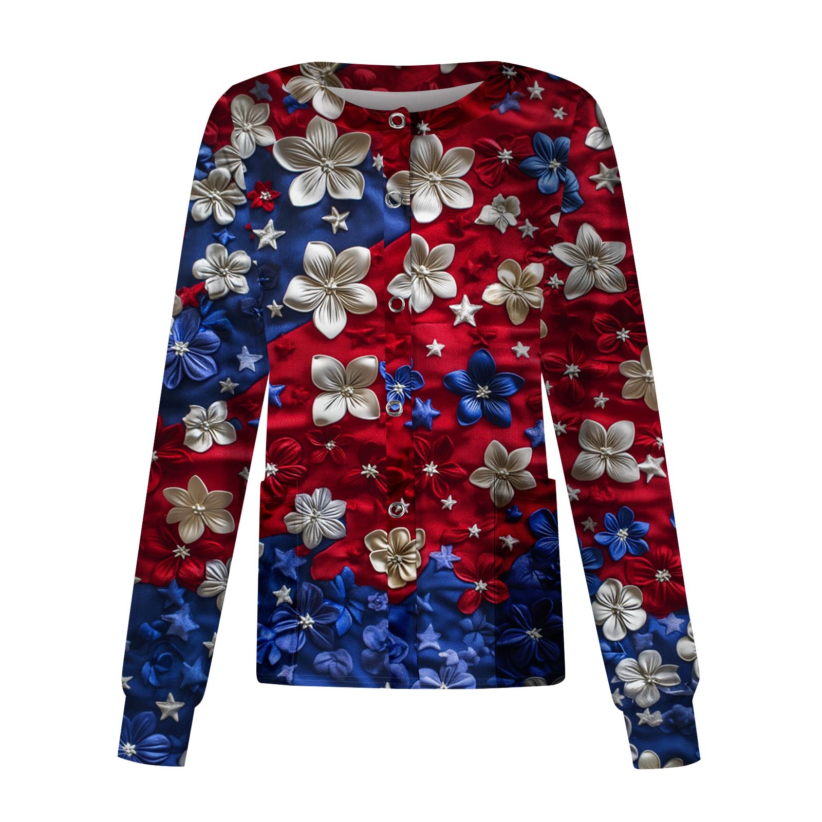 Long Sleeve Button Front Shirt with Abstract Flag and Floral Print Loose Fit Casual Style for Everyday Wear Women XXXXL красный
Long Sleeve Button Front Shirt with Abstract Flag and Floral Print Loose Fit Casual Style for Everyday Wear Women XXXXL красный