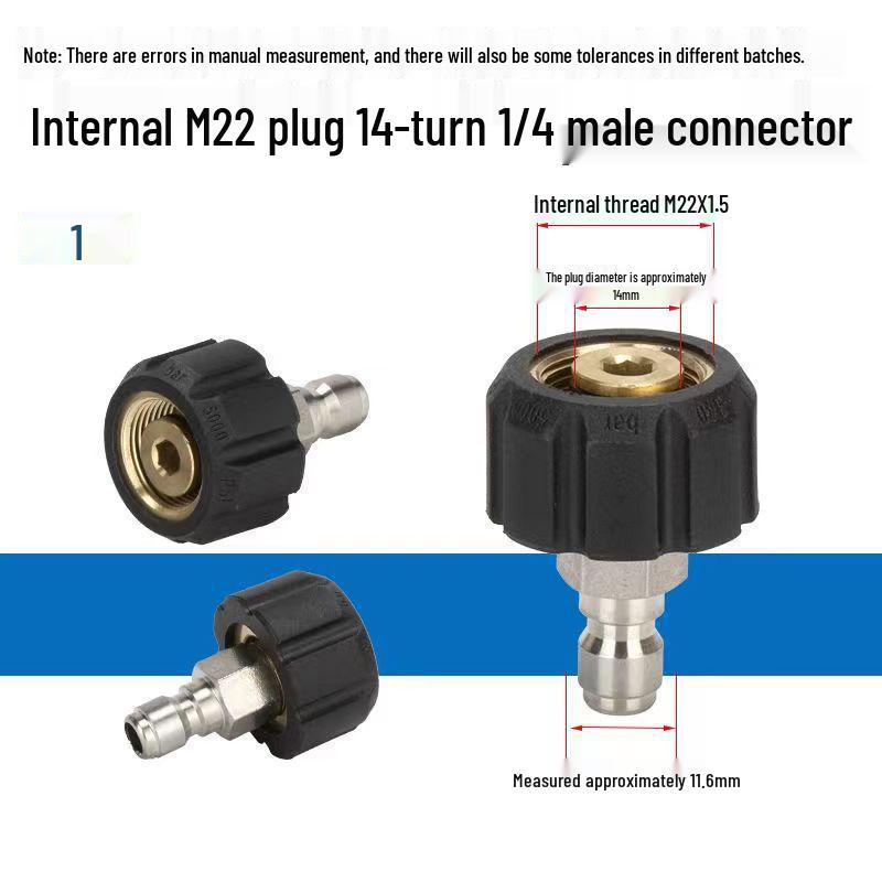 High-Pressure Water Spray Gun & Hose Fittings with M22-1/4 and M22-3/8 Quick Connect
High-Pressure Water Spray Gun & Hose Fittings with M22-1/4 and M22-3/8 Quick Connect