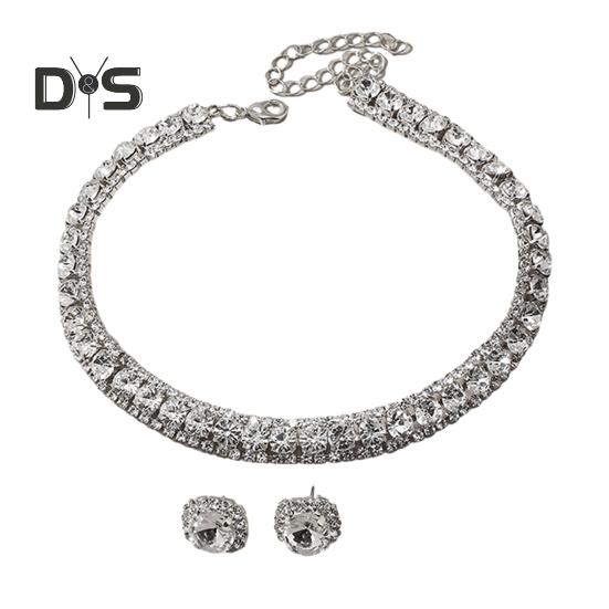 2 шт./компл. женский комплект ювелирных изделий, блестящие стразы, инкрустированные, регулируемая длина, ожерелье, серьги-гвоздики, набор свадебных аксессуаров белый
2 шт./компл. женский комплект ювелирных изделий, блестящие стразы, инкрустированные, регулируемая длина, ожерелье, серьги-гвоздики, набор свадебных аксессуаров белый
