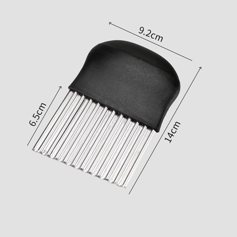 Нож для нарезки картофеля фри из нержавеющей стали, нож для нарезки картофеля, овощей, фруктов, волнистый нож, измельчитель, инструмент для нарезки картофеля фри чёрный