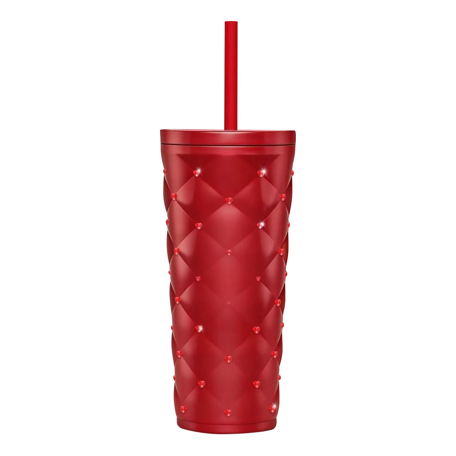 Insulated Reusable Tumbler Cup with Straw Textured Exterior Durable Plastic Material Spill Resistant Lid for Cold and Hot Beverages One Size червоний
Insulated Reusable Tumbler Cup with Straw Textured Exterior Durable Plastic Material Spill Resistant Lid for Cold and Hot Beverages One Size червоний