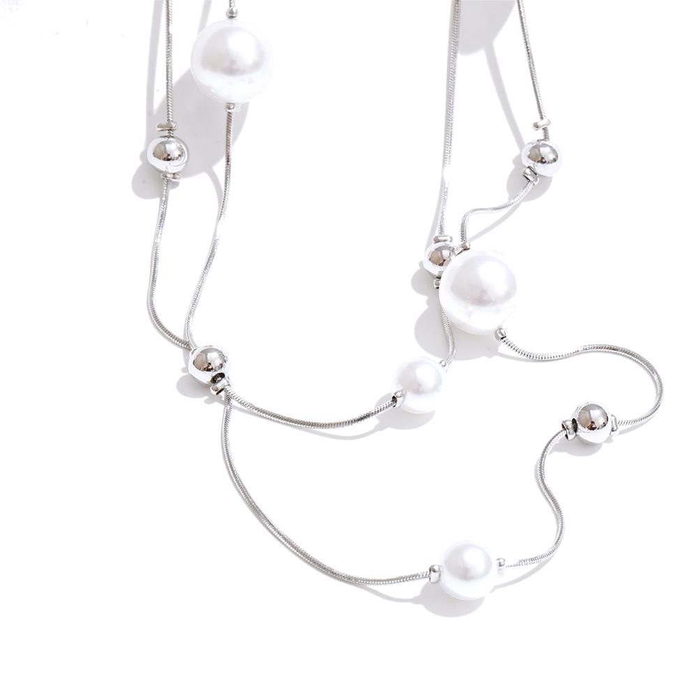 Yhpup 92+5cm Double-Layer Chain Overlay Necklace Stainless Steel 4-Season Jewelry Sweater Chain Accessories Simulated Pearls
Yhpup 92+5cm Double-Layer Chain Overlay Necklace Stainless Steel 4-Season Jewelry Sweater Chain Accessories Simulated Pearls