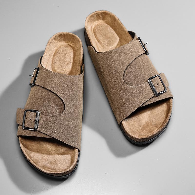 Модные Классические Ретро Стиль Уличные Мужские Шлепанцы Кожаные Легкие Летние Повседневные Пляжные Шлепанцы Мужские Плоские Нескользящие Удобные Ленивые Шлепанцы 36