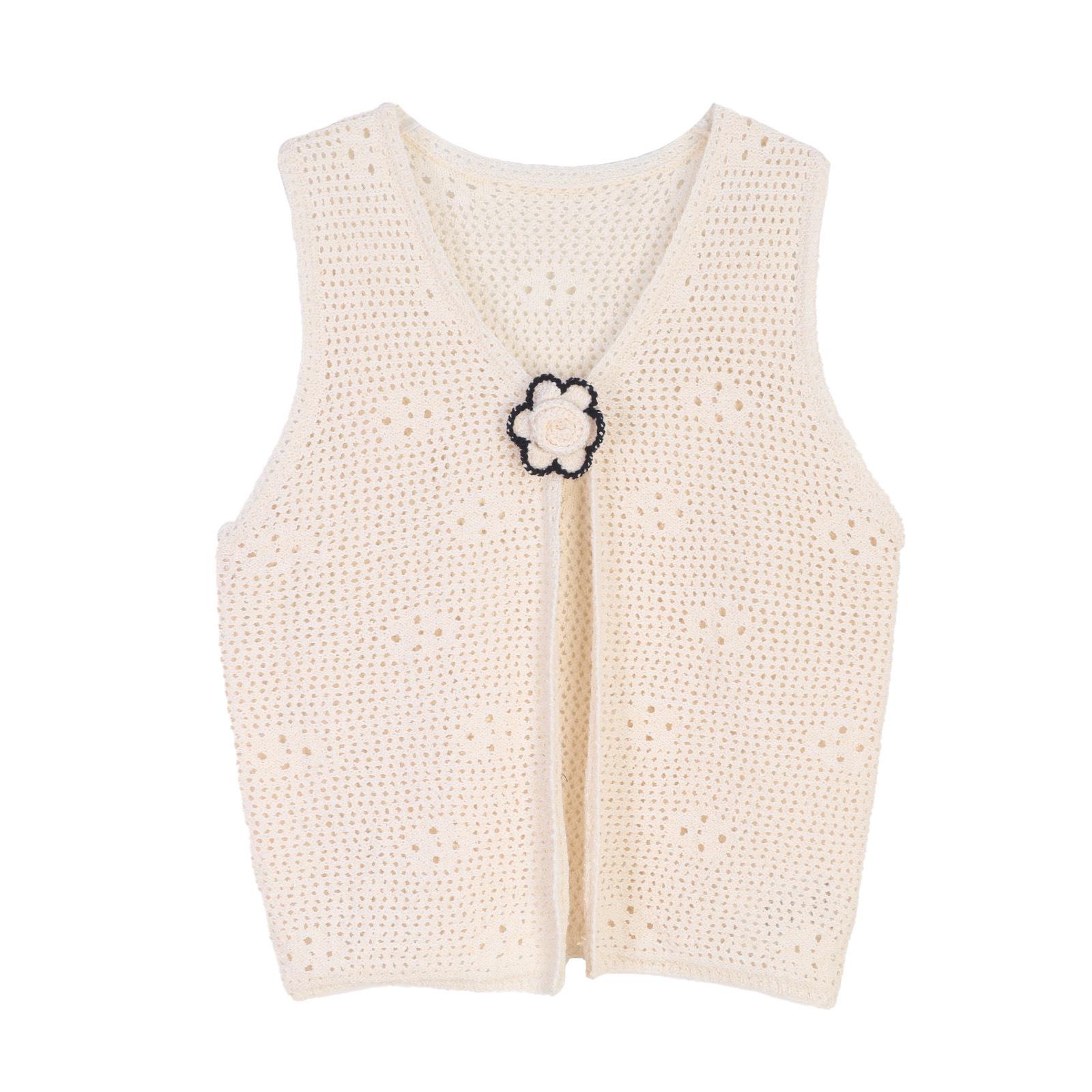 European & American Sexy V-Neck Camisole: French Hollow Sleeveless Vest Cardigan for Spring/Summer M
European & American Sexy V-Neck Camisole: French Hollow Sleeveless Vest Cardigan for Spring/Summer M