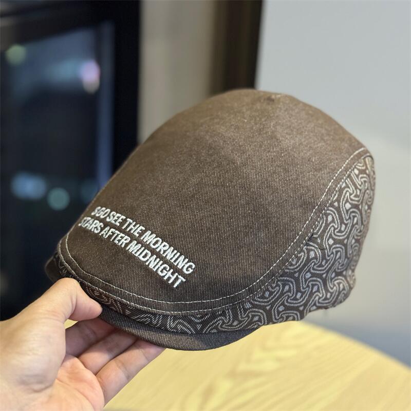 Vintage Embroidered Letter Beret for Women, Spring and Autumn, Face-Slimming Beret Hat2026New British-style denim baseball cap Adult54-60Average Size коричневий
Vintage Embroidered Letter Beret for Women, Spring and Autumn, Face-Slimming Beret Hat2026New British-style denim baseball cap Adult54-60Average Size коричневий