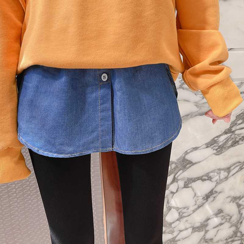 Layered Denim Faux Shirt Hem Sweatshirt with Peplum Skirt Cover-Up XL (For 115-150 Jin)
Layered Denim Faux Shirt Hem Sweatshirt with Peplum Skirt Cover-Up XL (For 115-150 Jin)