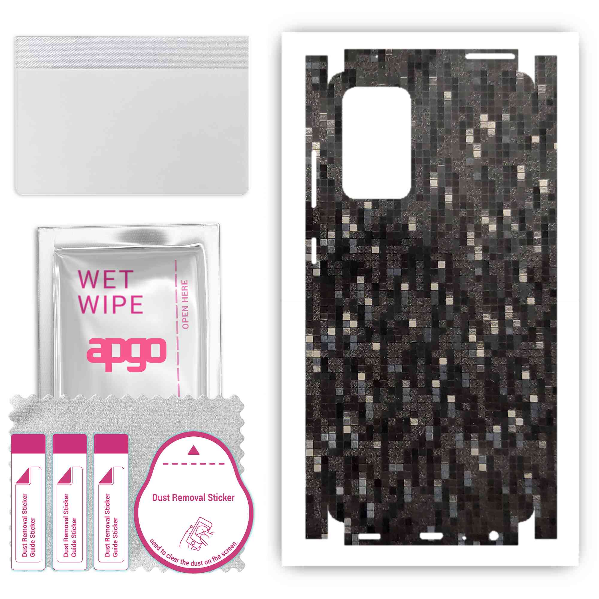 apgo Protective Skin Sticker for the back+sides compatible with Samsung Galaxy A72, Full Wrap Film, Foil, Vinyl - Pattern Carbon Black Pixel
apgo Protective Skin Sticker for the back+sides compatible with Samsung Galaxy A72, Full Wrap Film, Foil, Vinyl - Pattern Carbon Black Pixel