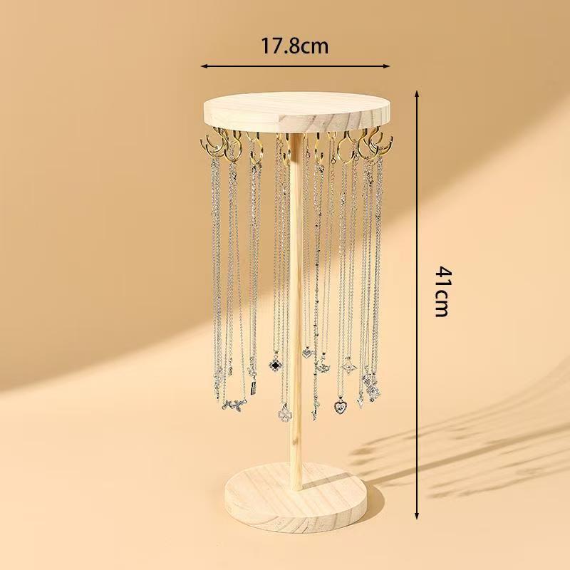 Подставка для ожерелий из массива ореха: Круглая подставка для украшений с крючками-дисками, разборная стойка для хранения, художественный стиль.
Подставка для ожерелий из массива ореха: Круглая подставка для украшений с крючками-дисками, разборная стойка для хранения, художественный стиль.