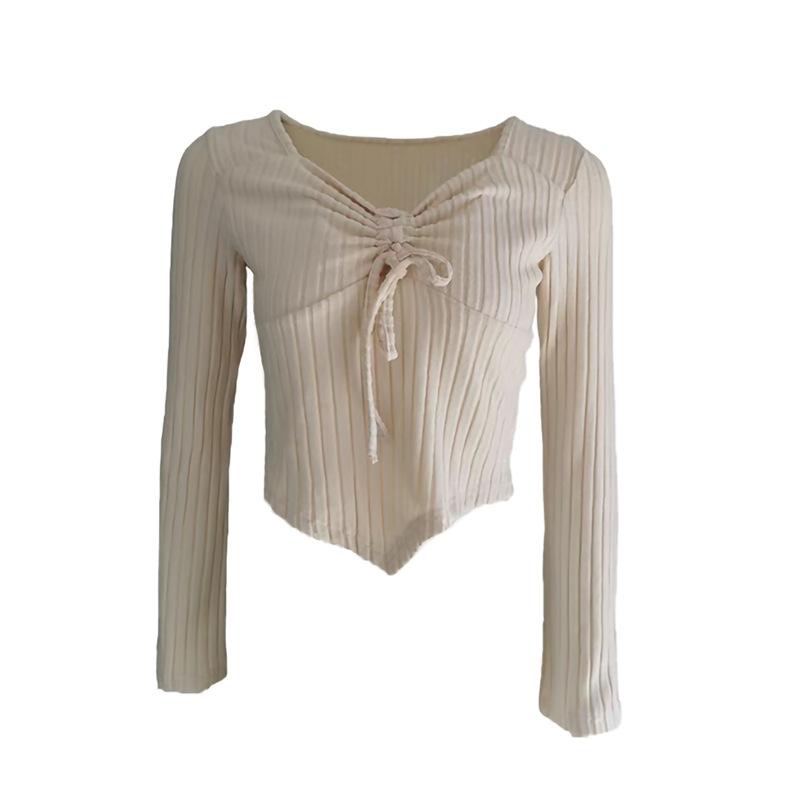 Сексуальный полосатый трикотажный топ с плиссировкой и кулиской, приталенный, с расклешенными рукавами, женская футболка XXL абрикосовый
Сексуальный полосатый трикотажный топ с плиссировкой и кулиской, приталенный, с расклешенными рукавами, женская футболка XXL абрикосовый