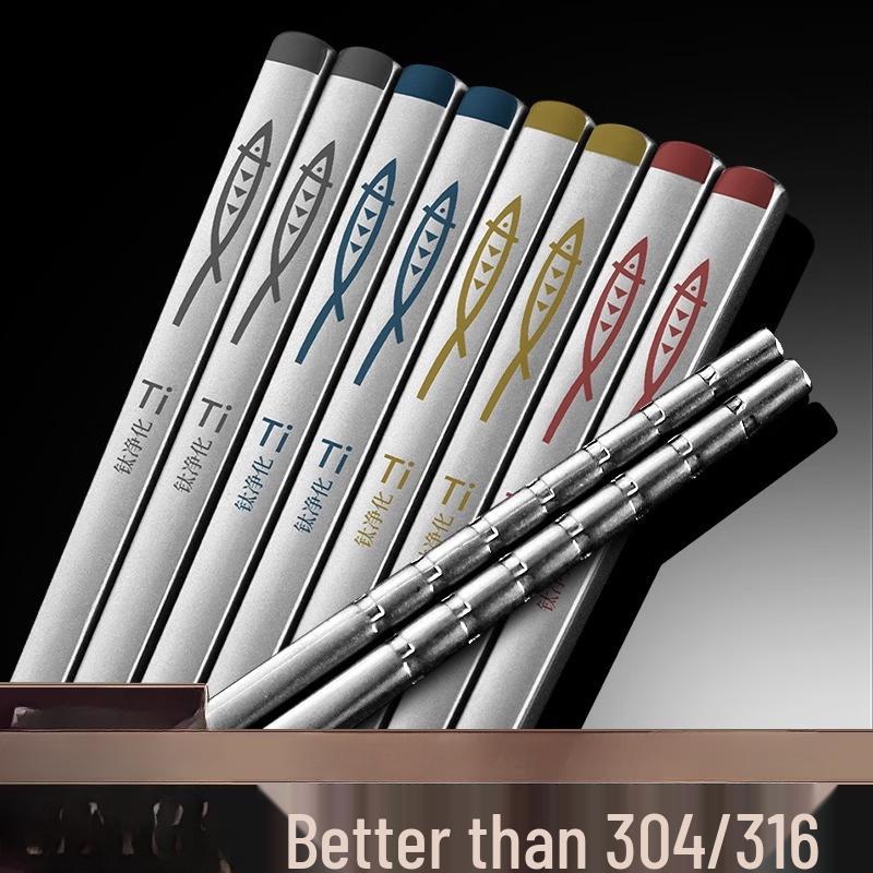Ru Han Frosted Titanium Chopsticks Set
Ru Han Frosted Titanium Chopsticks Set