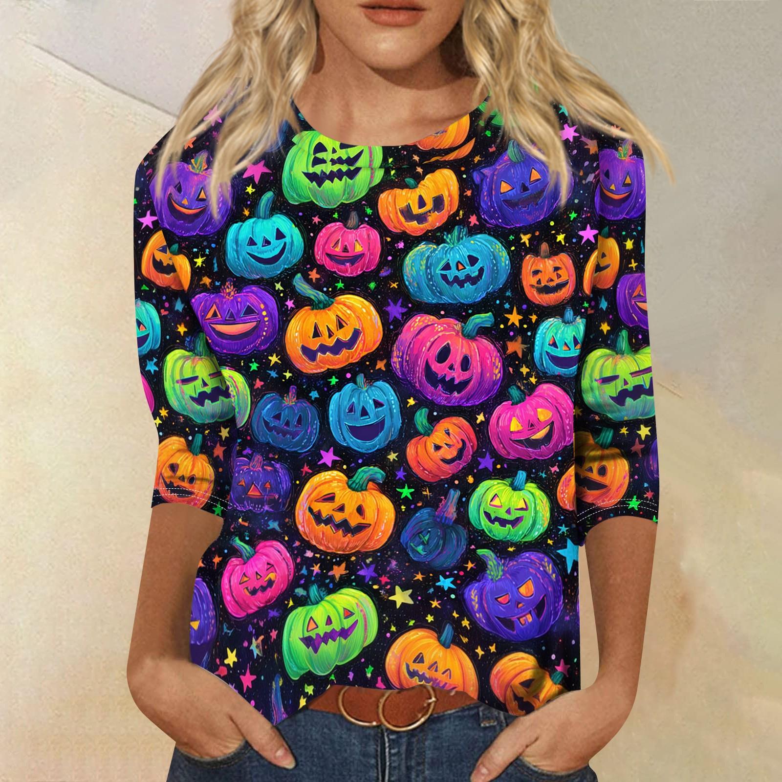 Women s Halloween Print 3/4 Sleeve Shirt Round Neck Loose Fit Casual Top Pumpkin Bat Moon Spiderweb Pattern XL жовтий
Women s Halloween Print 3/4 Sleeve Shirt Round Neck Loose Fit Casual Top Pumpkin Bat Moon Spiderweb Pattern XL жовтий