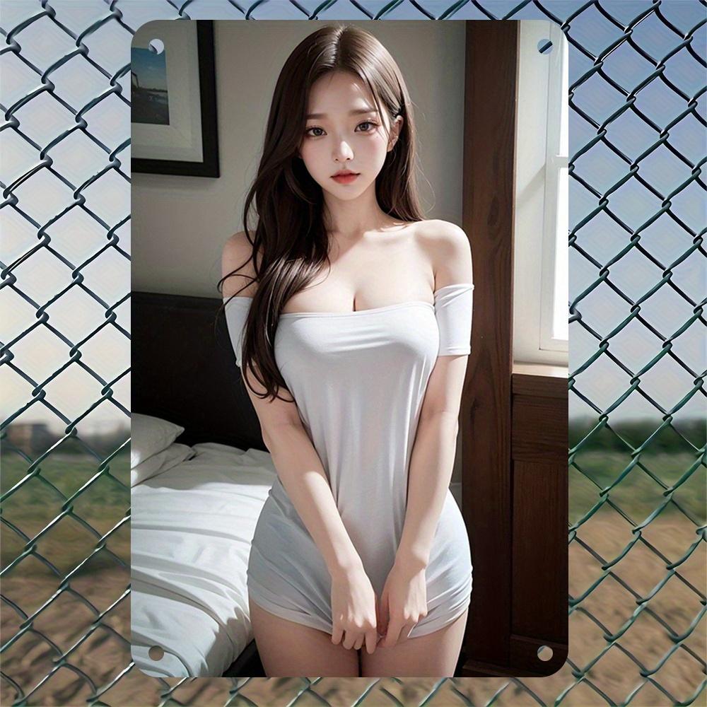 Vintage Sweet Asian Woman with Long Wavy Brown Hair Metal Tin Sign Retro Cozy Loungewear Girl in White OffShoulder Short Slee 20x30cm(7.8x11.8inch)
Vintage Sweet Asian Woman with Long Wavy Brown Hair Metal Tin Sign Retro Cozy Loungewear Girl in White OffShoulder Short Slee 20x30cm(7.8x11.8inch)