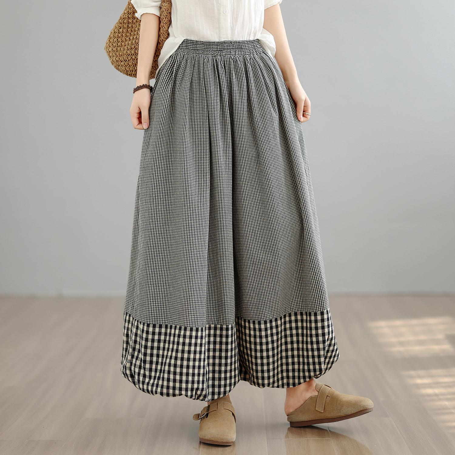 DIMANAF 2026 Summer Beach Plus Size Long Pants Women Plaid Black Elastic Waist Loose Vintage Casual Trousers Pants Print Bottoms M
DIMANAF 2026 Summer Beach Plus Size Long Pants Women Plaid Black Elastic Waist Loose Vintage Casual Trousers Pants Print Bottoms M