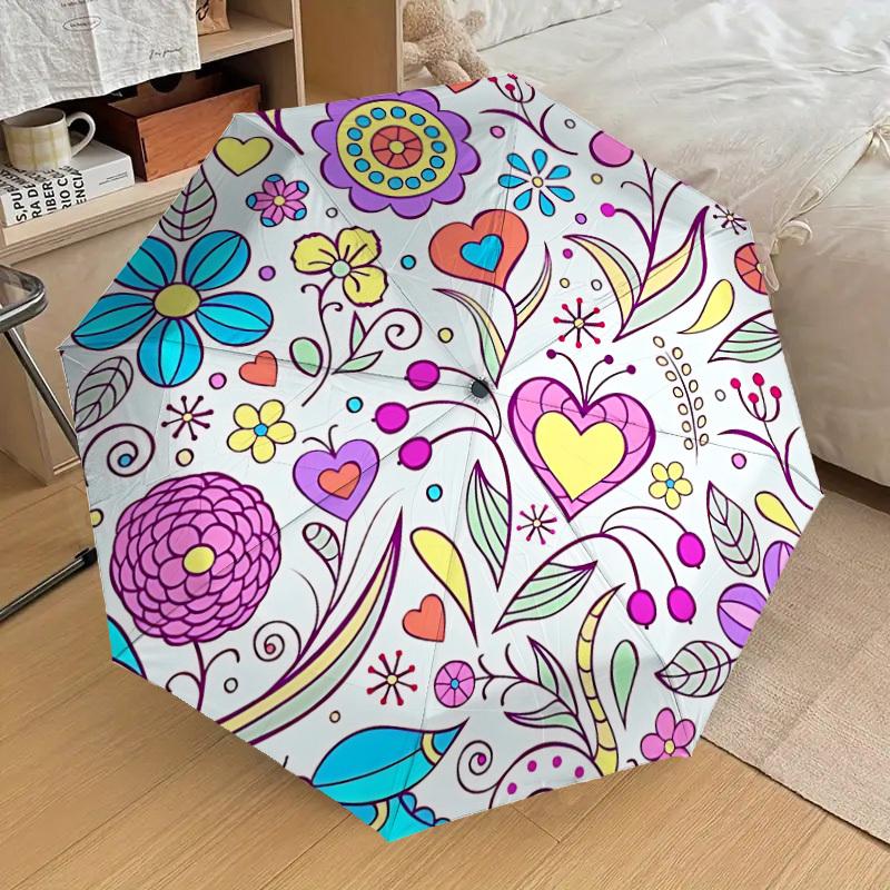 1pc Floral Heart Pattern Automatic Folding Umbrella, Casual Outdoor Accessory, Birthday Festival Gift yy251126123
1pc Floral Heart Pattern Automatic Folding Umbrella, Casual Outdoor Accessory, Birthday Festival Gift yy251126123