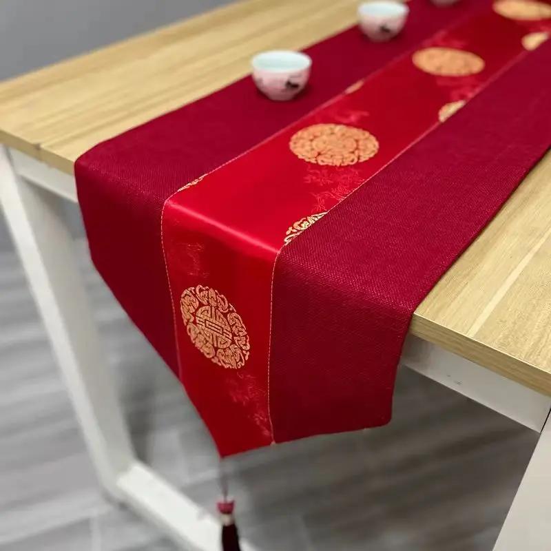 Chinese Red TasselsTable Flag Wedding Festive Long Tea Table Tablemat Dining Table TV Cabinet Chinese Printing Table Runner 33x90cm
Chinese Red TasselsTable Flag Wedding Festive Long Tea Table Tablemat Dining Table TV Cabinet Chinese Printing Table Runner 33x90cm