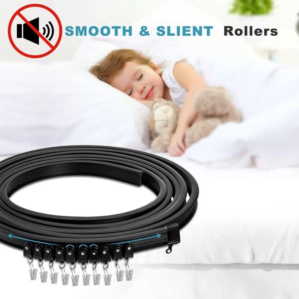 Flexible Bendable Curtain Track U-shaped Room Divider Rail Curtain Slide Ceiling Wall Mount 3m-Black-Top mount
Flexible Bendable Curtain Track U-shaped Room Divider Rail Curtain Slide Ceiling Wall Mount 3m-Black-Top mount