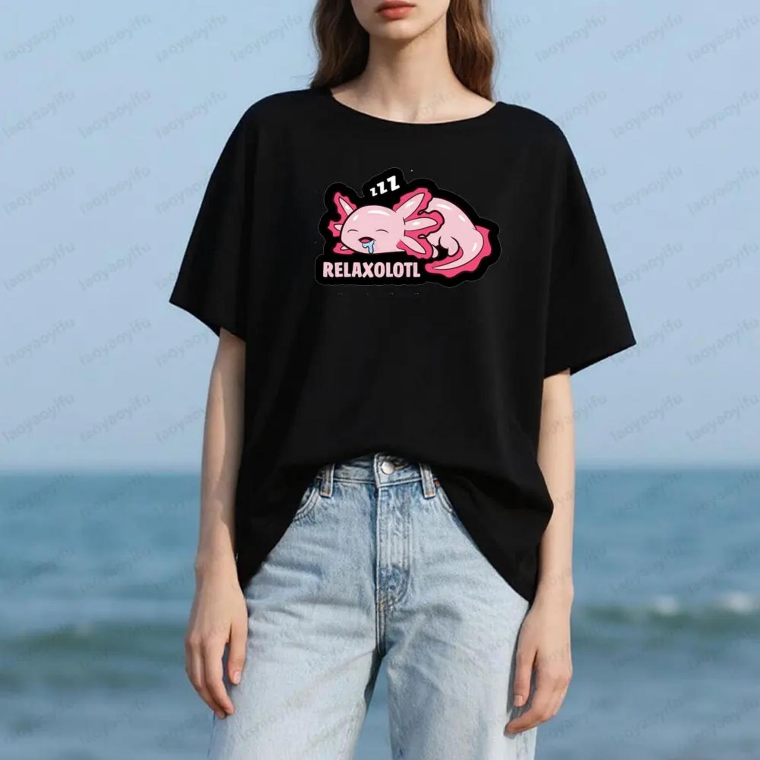 RELAXOLOTL The Lovely Axolotl Sleeping Tshirt Women Casual Summer Round Neck Short Sleeve Daily Life Leisure Cotton Tee Tops S чёрный
RELAXOLOTL The Lovely Axolotl Sleeping Tshirt Women Casual Summer Round Neck Short Sleeve Daily Life Leisure Cotton Tee Tops S чёрный
