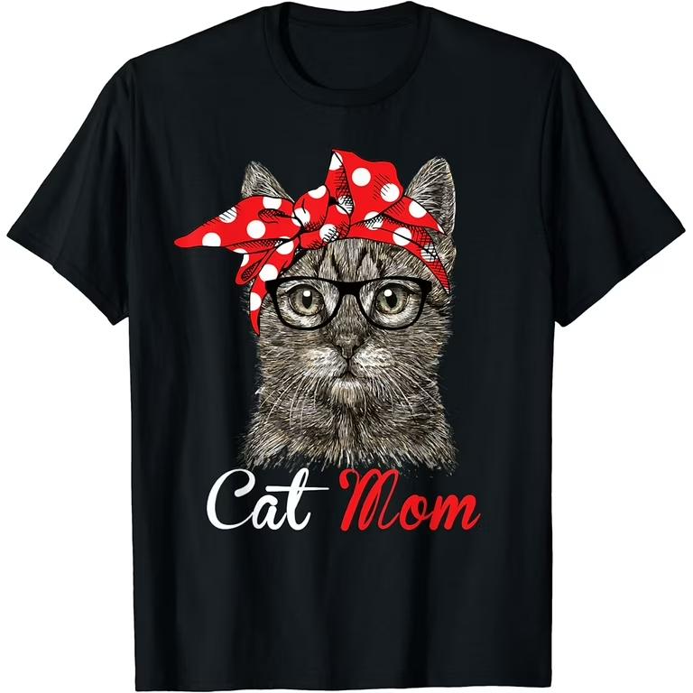 Korean Style Versatile Fashion Retro Cat Mom T-Shirt Cute Cat with Polka Dot Bandana Graphic Casual Short Sleeve Tee for Women S разноцветный
Korean Style Versatile Fashion Retro Cat Mom T-Shirt Cute Cat with Polka Dot Bandana Graphic Casual Short Sleeve Tee for Women S разноцветный