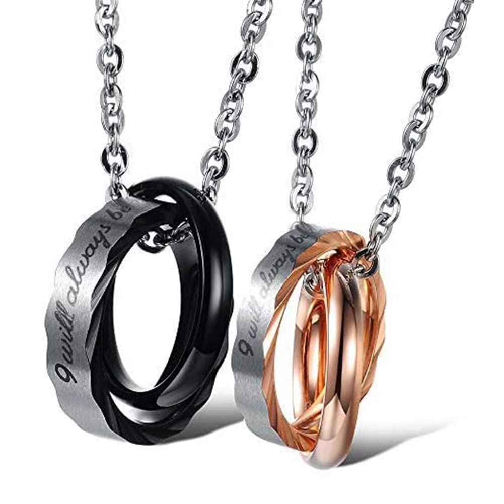 Brand Pair Necklace Couple Popular Cheap Present Titanium Double Ring Pendant Multifaceted Cut I Will Always Be with You Engraved Couple Jewelry срібний
Brand Pair Necklace Couple Popular Cheap Present Titanium Double Ring Pendant Multifaceted Cut I Will Always Be with You Engraved Couple Jewelry срібний