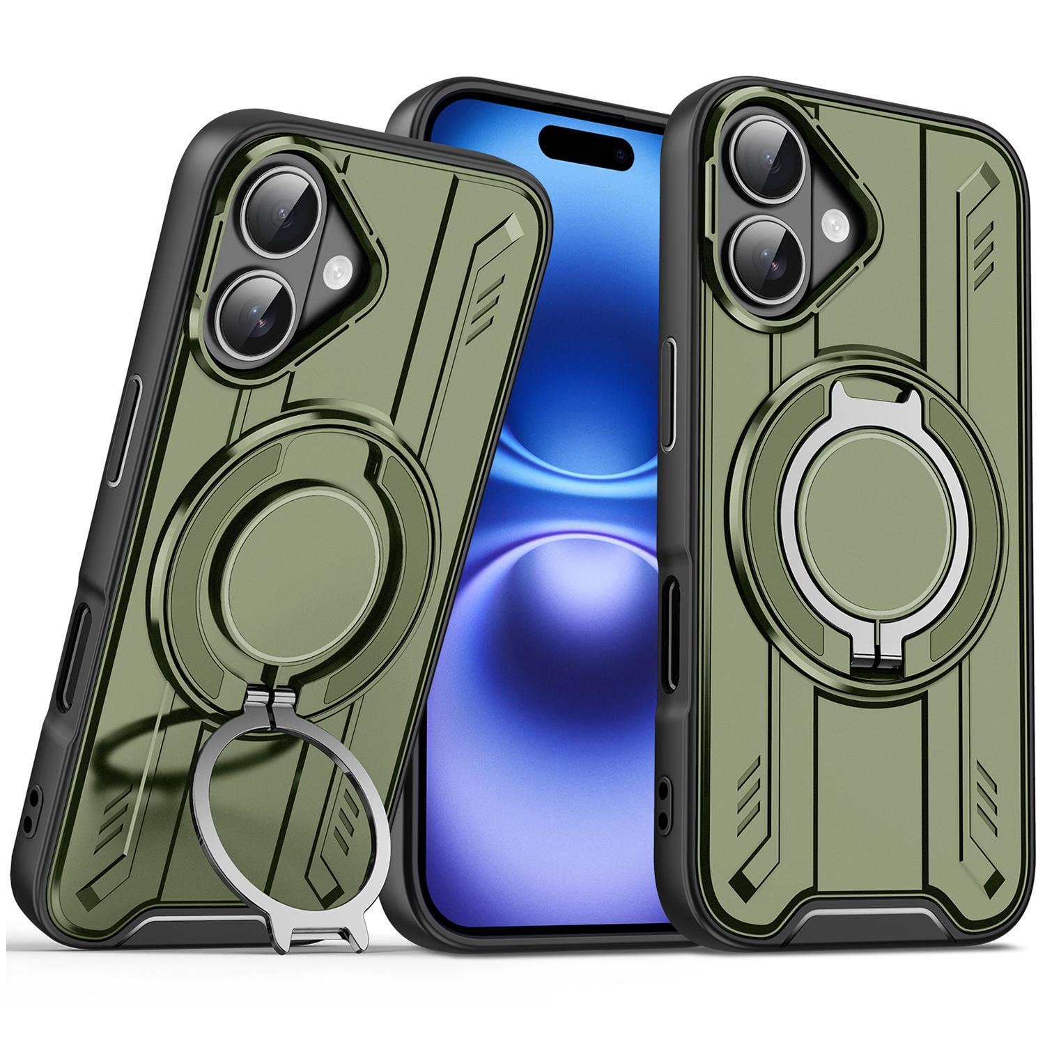 Для iPhone 16 Чехол Совместимый с MagSafe Вращающаяся кольцевая подставка ПК+ТПУ Противоударный чехол для телефона Green
Для iPhone 16 Чехол Совместимый с MagSafe Вращающаяся кольцевая подставка ПК+ТПУ Противоударный чехол для телефона Green