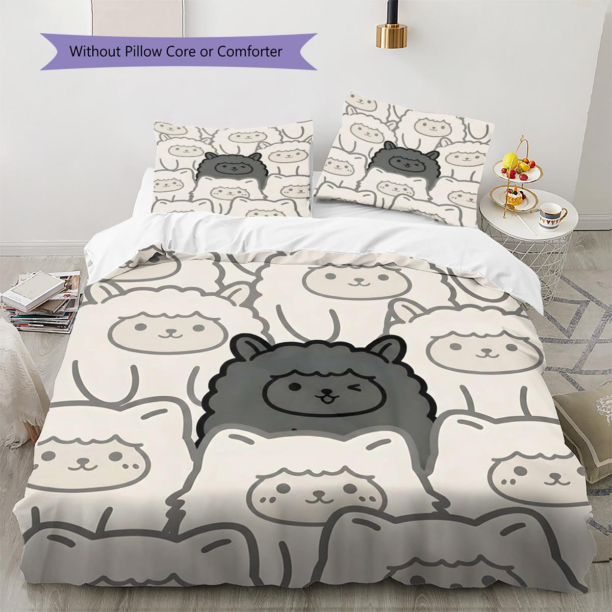 Alpaca Pattern Bedding Quilt Set Quilt Cover Pillowcase Home Decoration Birthday Gift (1 * duvet cover + 2 * pillowcase, without core) 135x200cm
Alpaca Pattern Bedding Quilt Set Quilt Cover Pillowcase Home Decoration Birthday Gift (1 * duvet cover + 2 * pillowcase, without core) 135x200cm