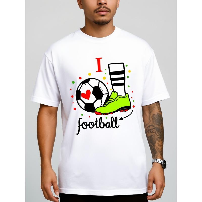 European Sizes I Love Football Men Graphic T-Shirt White Funny Graphic Comfortable Loose T-Shirt Stylish Summer Outerwear Breathable Fabric Round Neck 5XL різнокольоровий
European Sizes I Love Football Men Graphic T-Shirt White Funny Graphic Comfortable Loose T-Shirt Stylish Summer Outerwear Breathable Fabric Round Neck 5XL різнокольоровий