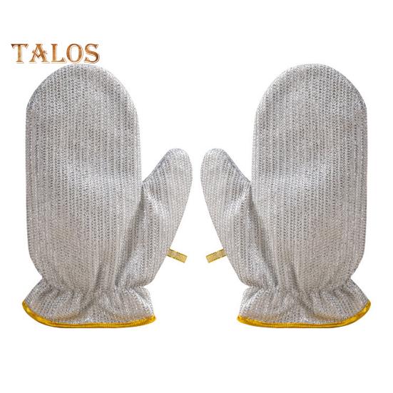 2 шт., перчатки для мытья посуды, многофункциональные перчатки для чистки из стальной проволоки, водонепроницаемые бытовые перчатки для серебряный