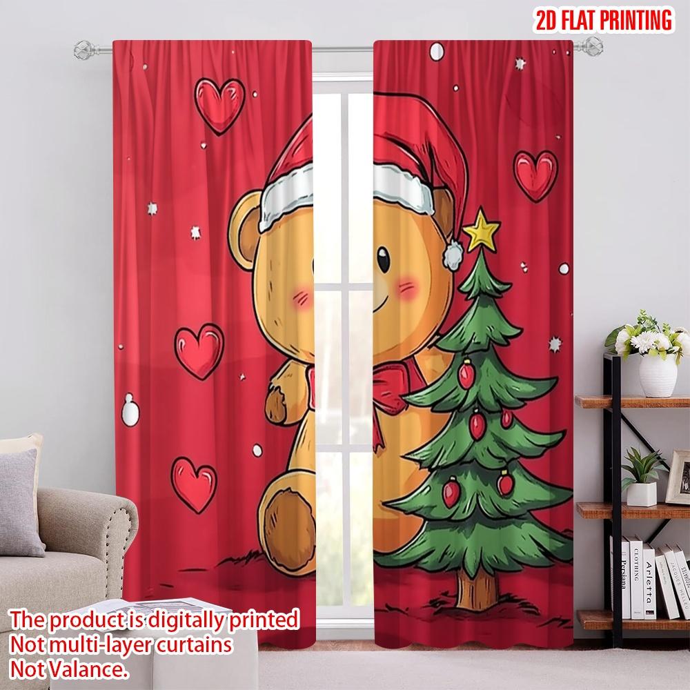 Set Of 2 Flat Printing Merry Christmas Popular Window Drapes Cartoon Pine Bear Polyester Fabric Without Electricity Curtain W100*H70(CM)-Rod Pocket&1PCS
Set Of 2 Flat Printing Merry Christmas Popular Window Drapes Cartoon Pine Bear Polyester Fabric Without Electricity Curtain W100*H70(CM)-Rod Pocket&1PCS