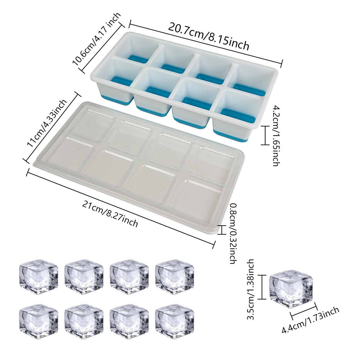 8-Grid rectangular food-grade silicone ice grid DIY ice cube mold ice box set синій
8-Grid rectangular food-grade silicone ice grid DIY ice cube mold ice box set синій
