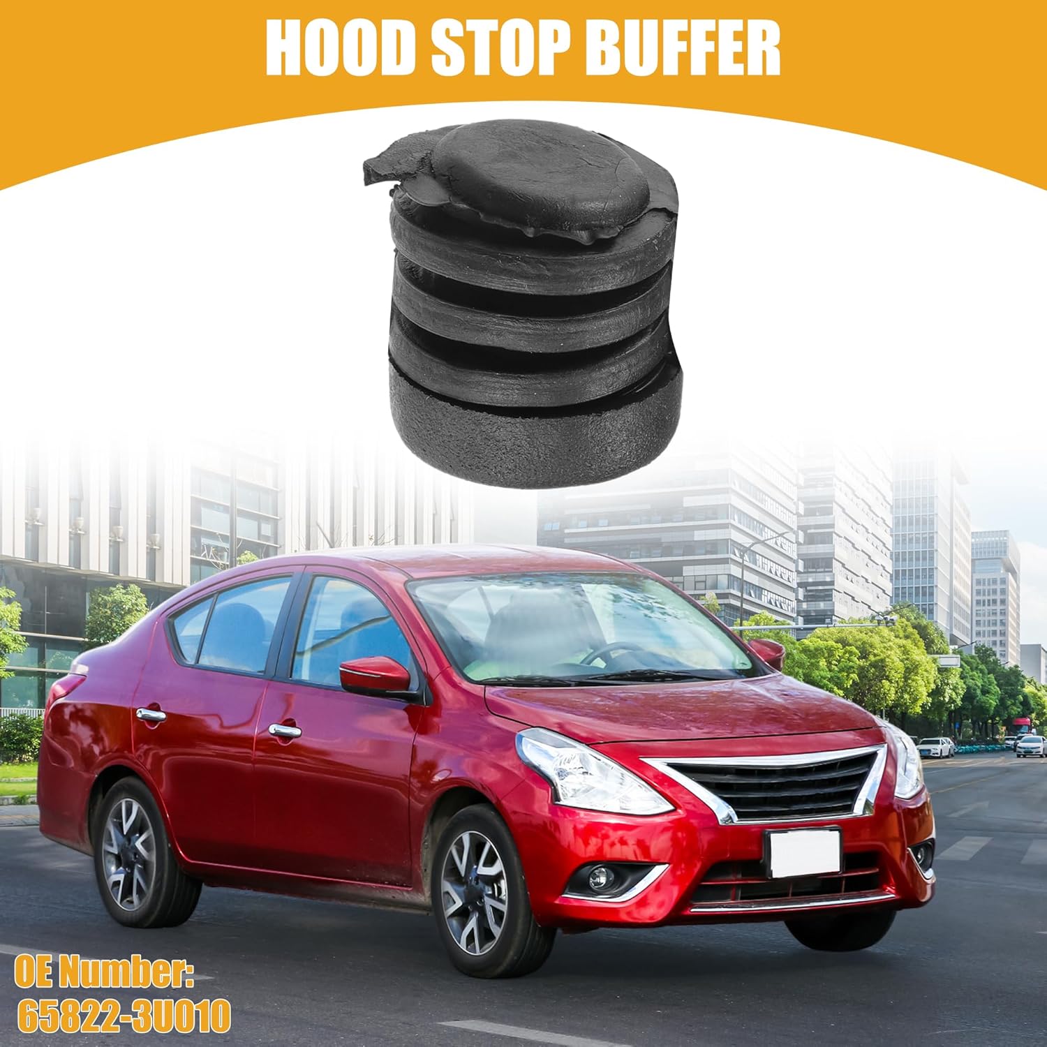 Hood Stop Buffer No.65822-3U010 - Car Hood Bumper Support - for Nissan Versa 1.8L 2007-2012 Rubber Black - 1 Pc
Hood Stop Buffer No.65822-3U010 - Car Hood Bumper Support - for Nissan Versa 1.8L 2007-2012 Rubber Black - 1 Pc