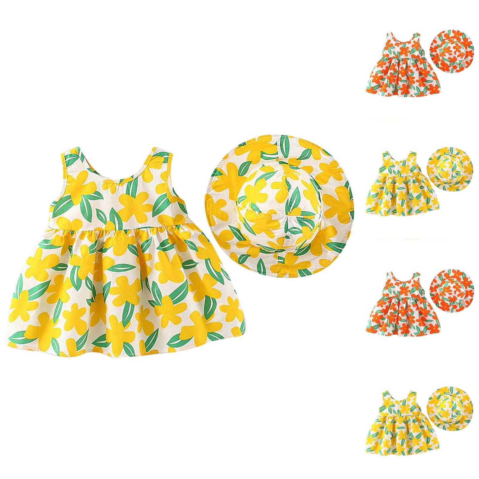 (Куниде) Летнее милое платье без рукавов для девочек с радужным принтом, детская юбка