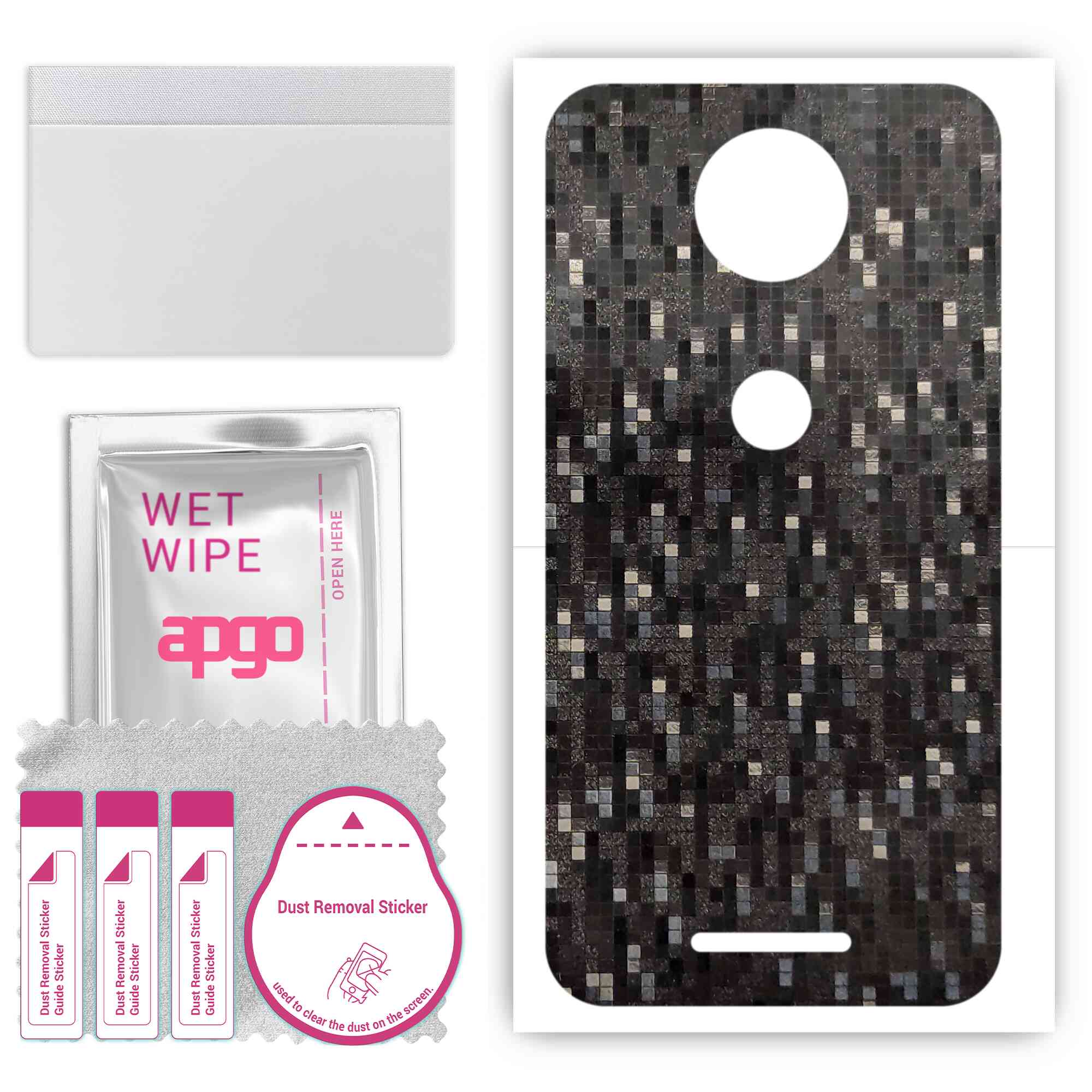 apgo Protective Skin Sticker for the back compatible with Motorola Moto C, Wrap Film, Foil, Vinyl - Pattern Carbon Black Pixel
apgo Protective Skin Sticker for the back compatible with Motorola Moto C, Wrap Film, Foil, Vinyl - Pattern Carbon Black Pixel