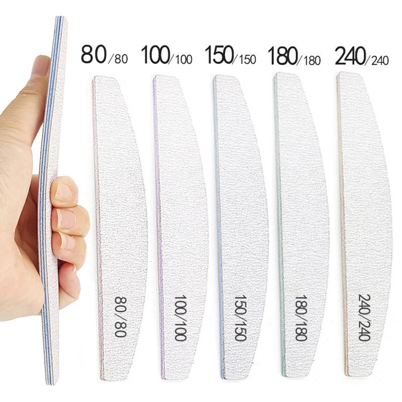 Gray-White Half-Moon Nail File: Wear-Resistant, Washable, Non-Shedding, Double-Sided with Teeth.
Gray-White Half-Moon Nail File: Wear-Resistant, Washable, Non-Shedding, Double-Sided with Teeth.
