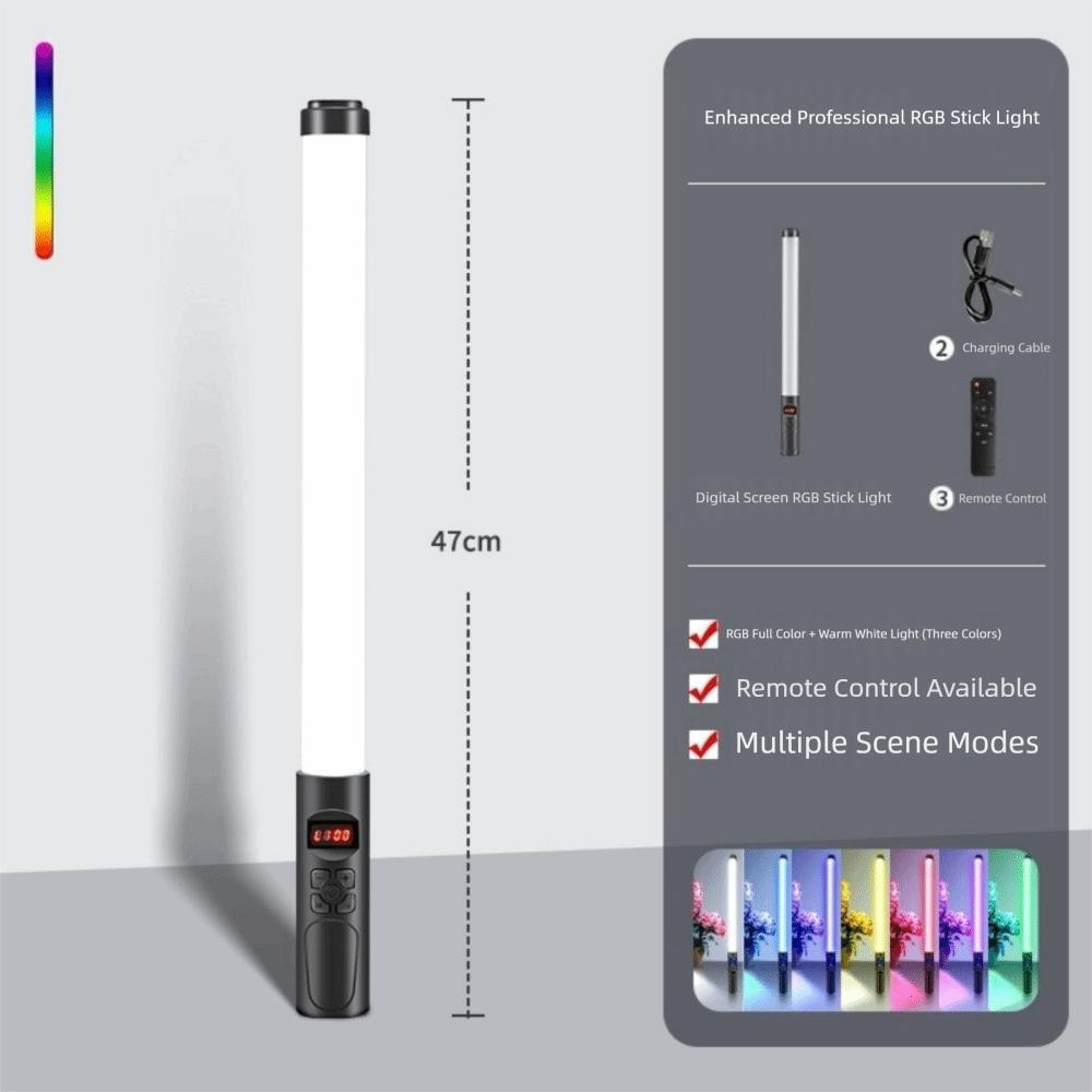 Vlog/Selfie LED RGB Light Stick Colorful Studio Photo Lighting Party Atmosphere
Vlog/Selfie LED RGB Light Stick Colorful Studio Photo Lighting Party Atmosphere